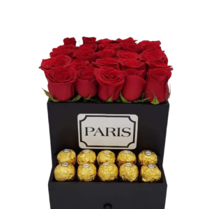 Caja con 25 rosas